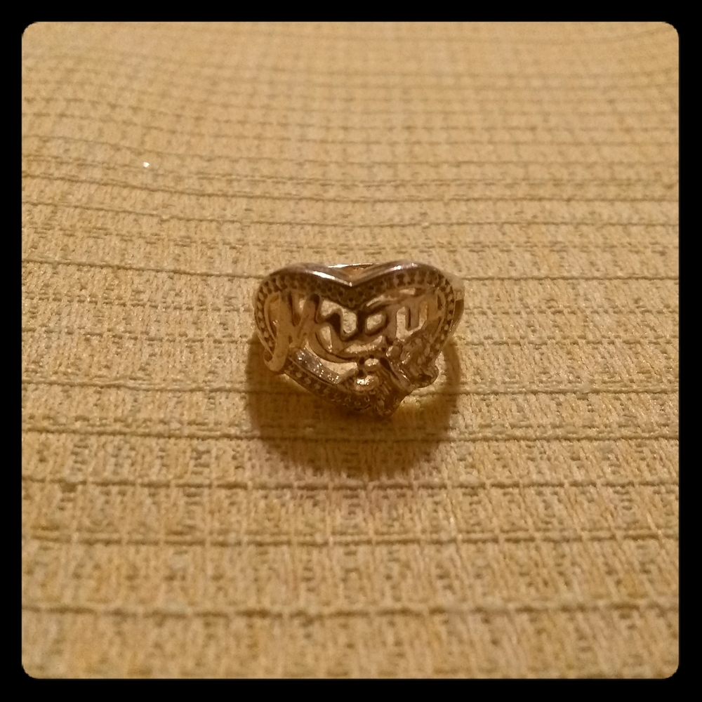 Heart shape mom / butterfly ring